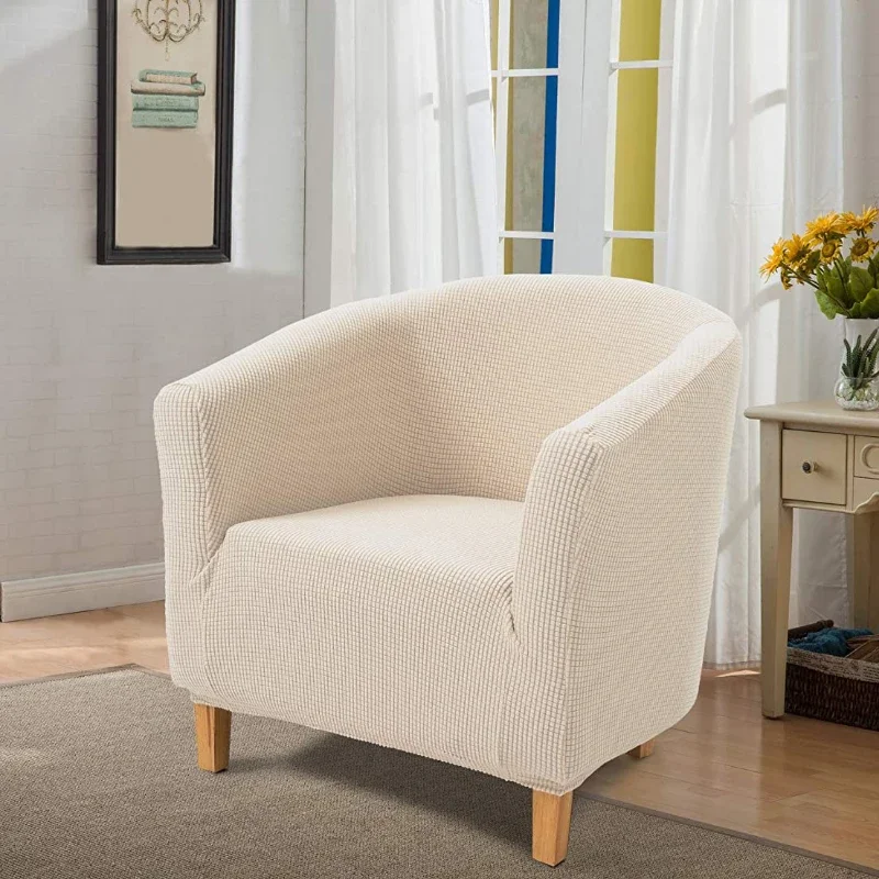 High Stretch Spandex Coffee Tub Sofa Armchair Seat Cover Protector Washable Furniture Slipcover Easy-install Home Chair Decor