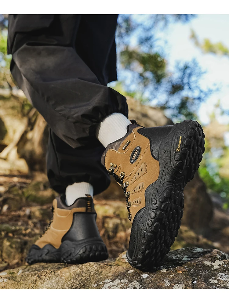 Modische, bequeme und vielseitige Herren-High-Top-Wanderstiefel in großen Größen, ideal für Outdoor-Aktivitäten, Bergsteigen und Reisen, als Geburtstagsgeschenk oder Weihnachtsgeschenk geeignet. – Detail 10