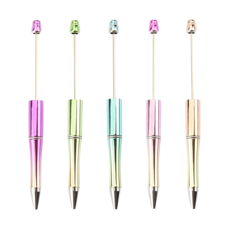 5PCS Beadable Balpennen Intrekbare Balpen Decompressie Pen Speelgoed voor Student Jongen Meisje Beloning Verjaardagscadeau