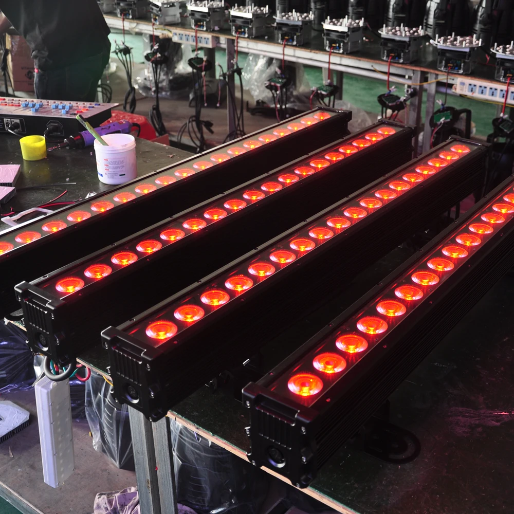 Factory Wholesales 4XLOT IP65 Outdoor Indoor RGBWAP Long Led Washer Light 6in1 Multi Color 18X18W High Power for Building KTV