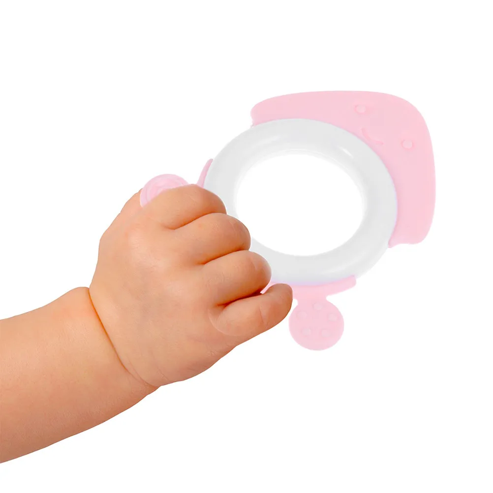 4Pcs Baby Plastic Molar Teethers Soft Safe Chewing Rings for Infant Teething Massage Grasp Shake Rattle Baby Teether