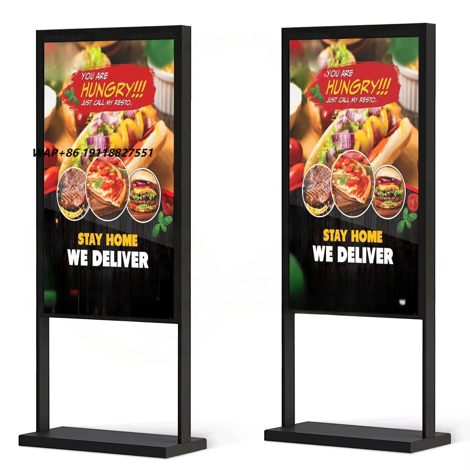 Ultra-Thin Bezel High Brightness Hanging Shop Window LCD Display Advertising Screen Double Sided Digital Signage Media Player