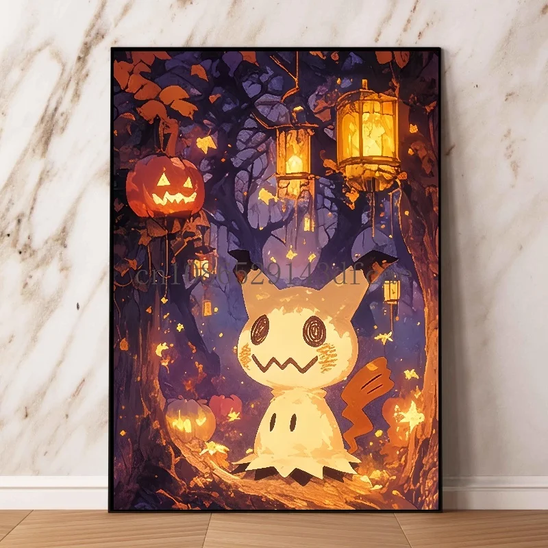 Classic Pokemon HD Canvas Painting Anime Figures Mimikyu Poster Print Watercolor Wall Art Picture Modern Home Decor Kids Gifts