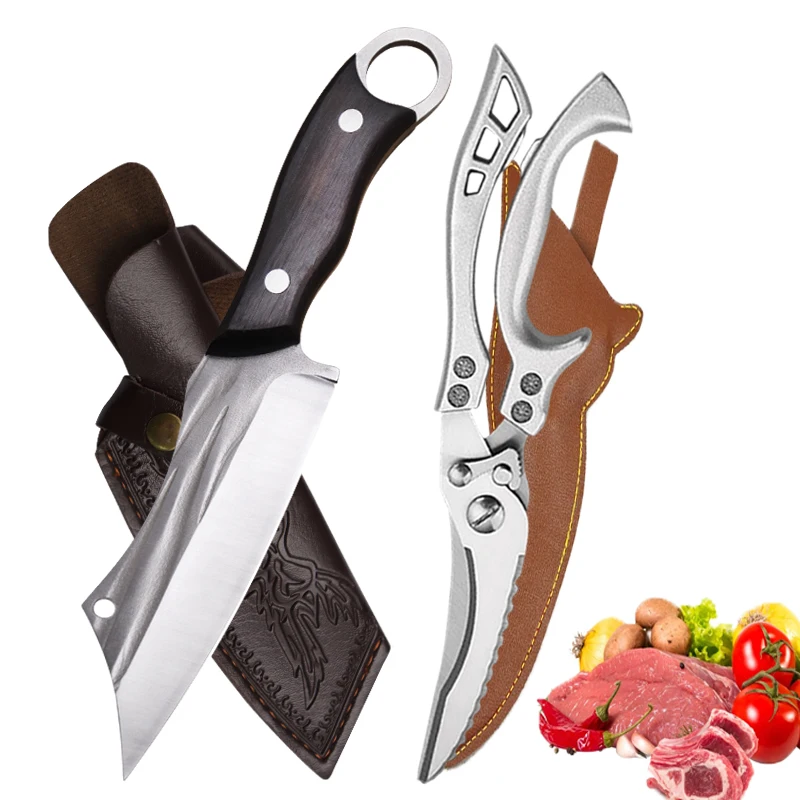 aco-inoxidavel-handmade-forjado-desossar-facas-facas-chef-carne-e-assado-corte-tesoura-de-cozinha-cozinhar-comida-tesoura