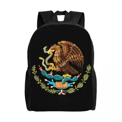 Coat Of Arms Of Mexico Travel Backpack Men Women School Laptop Bookbag Mexican Flag Seal College Student Daypack Bags