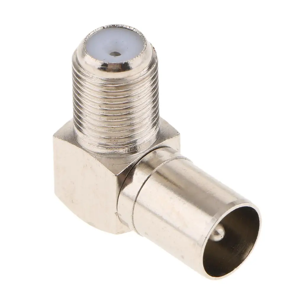 RF Adapter Connector F Female to RF Male 22mm Silver Nickel Plated Copper for Coaxial Cable TV Radio Antenna