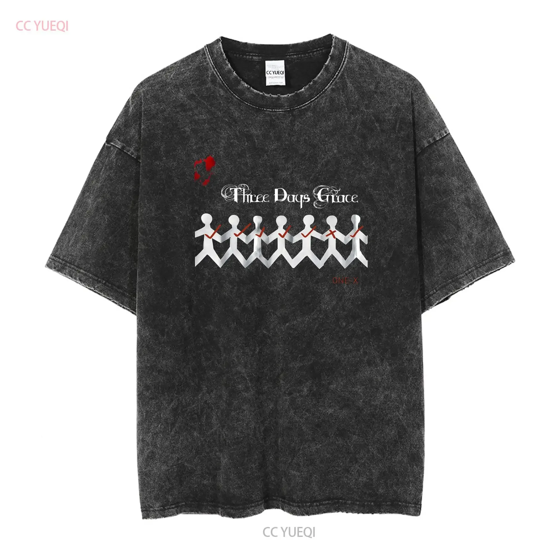 Three Days Grace Band One X T Shirt vintage Washed Stylish Unisex Versatile homme Soft streetwear graphic Slightly Casual
