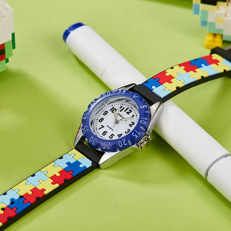 1pc Block Watch Camouflage Watch Digital Quartz Watch Fashion Trend Cartoon Watch Stereoscopic Anime