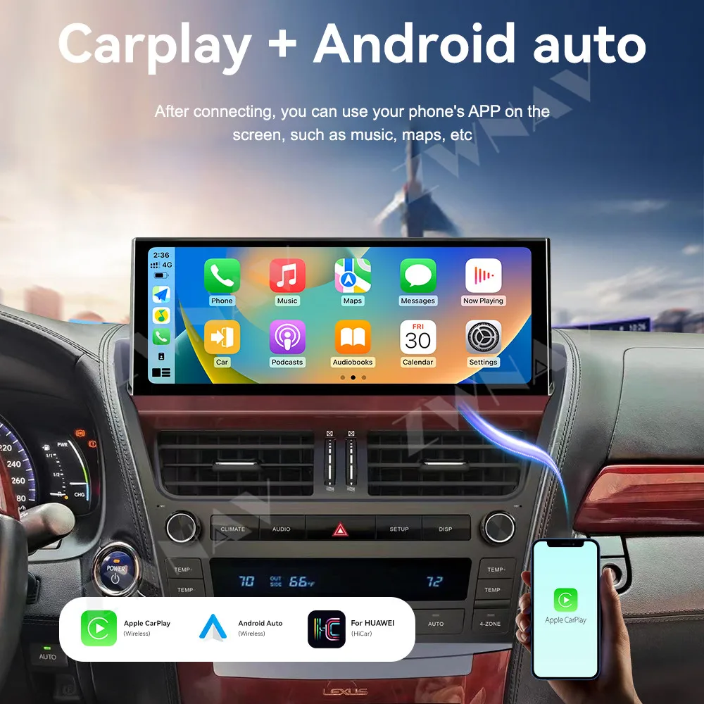 لكزس LS460/LS600 2006-2012 جهاز الملاحة أندرويد 13 راديو السيارة 12.3 'شاشة تعمل باللمس مشغل GPS لاسلكي ستيريو الوسائط المتعددة
