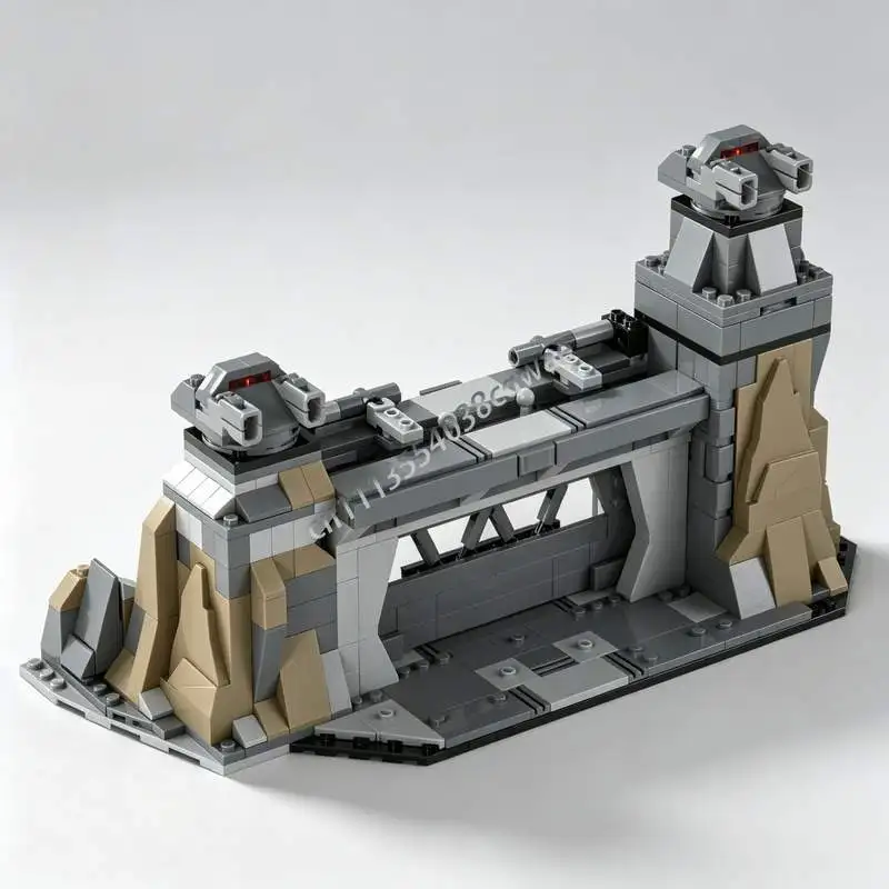 505PCS Mandalorian Gate Fortress MOC Custom Building Blocks Creative Architecture Model DIY Assembly Science Fiction Toy Gifts