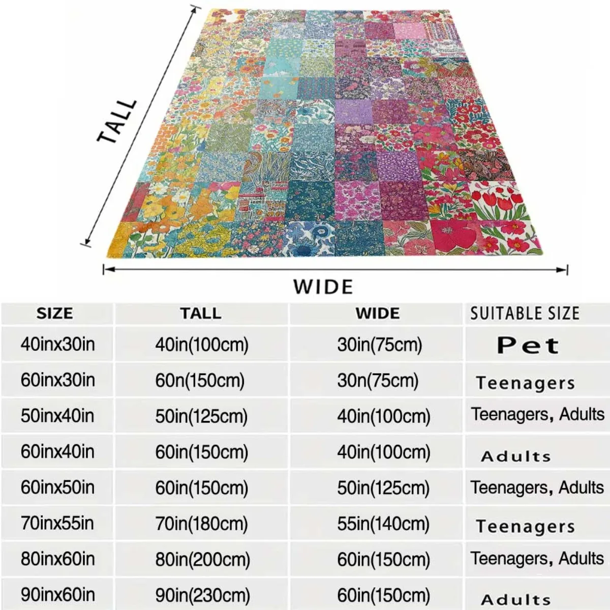 Vibrant Patchwork Throw Blanket Cozy Boho Living Room Decor Chunky Knit Throw for Sofa Bedding