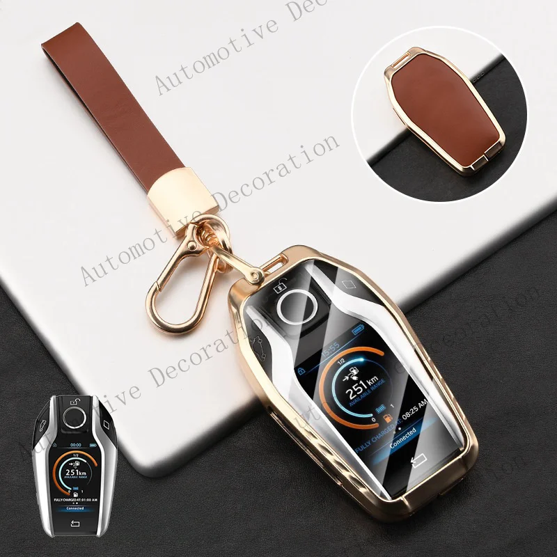 Z+ Alloy Leather TPU Car Key Case Cover For BMW X3 X4 X5 6 I8 730Li 740Li 750Li G30