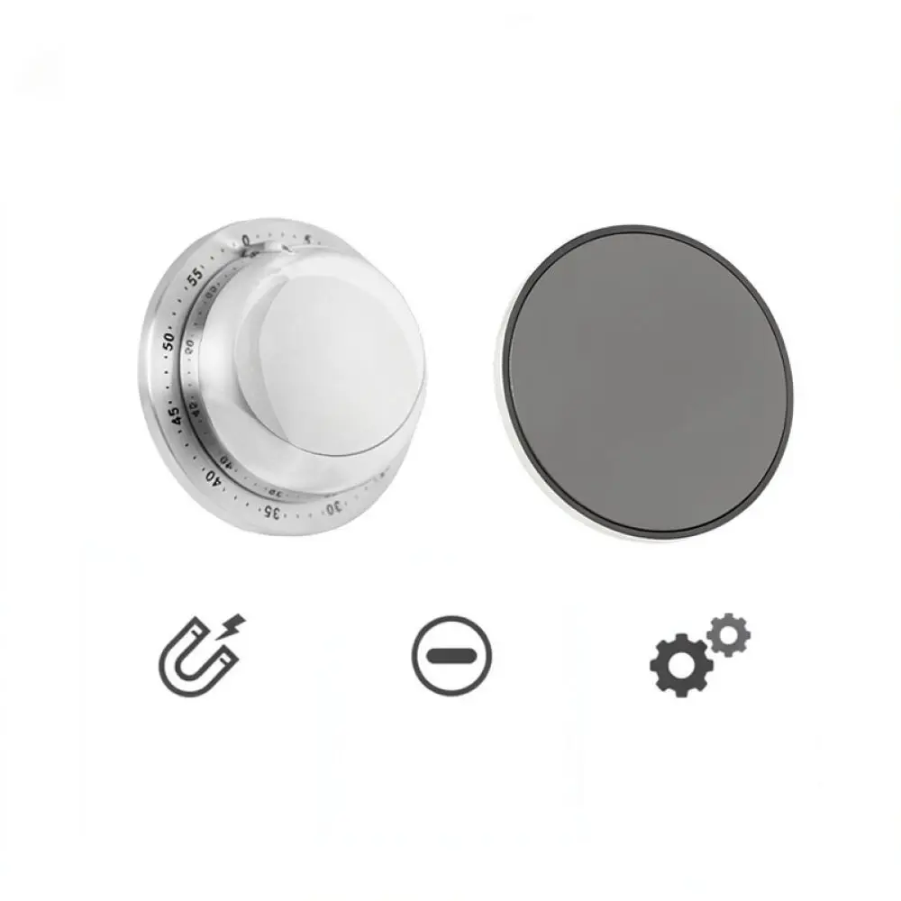 Durable Mechanical Kitchen Timer Stainless Steel Magnetic Countdown Clock For Cooking Baking And Student Study Management