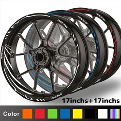 Reflective Motorcycle Wheel Stickers Hub Decal Rim Stripe 17 Inchs For YAMAHA Honda Kawasaki Suzuki BMW KTM Husqvarna Triumph