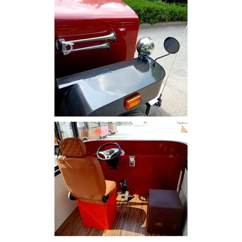 2026 sell pink Mobile Push Street Tricycle Food Warmer Trolley Kiosk Truck Cart in Usa