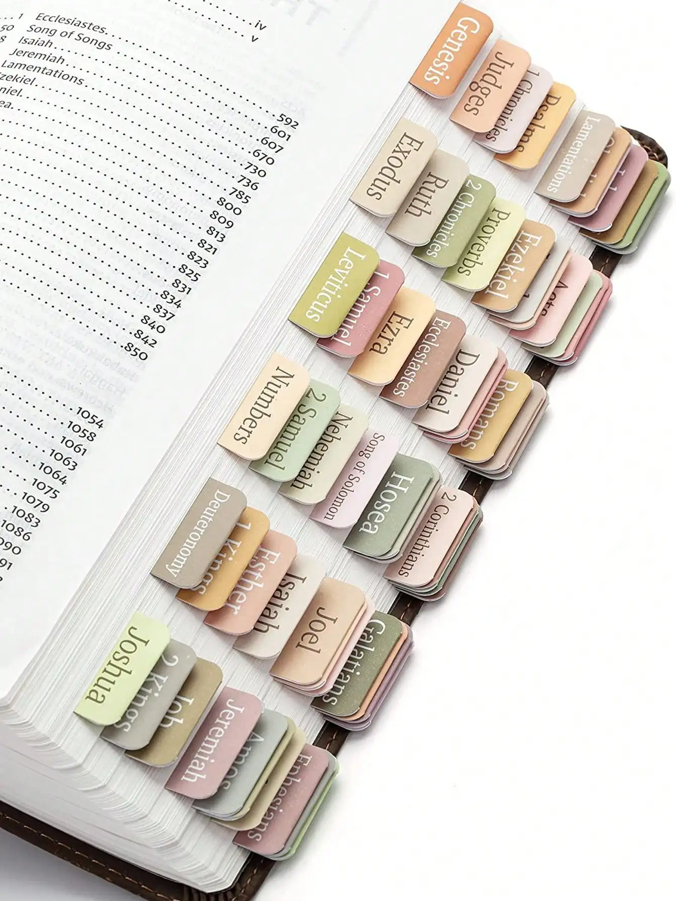 

5 Sheets(75pcs) Bible Tabs Large Print And Easy-To-Read Bible Journaling Supplies Self-Adhesive Index Label Sticker Stationery