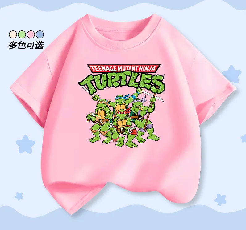 Nickelodeon Nick Ninja Turtles Baumwoll-Kurzarm-T-Shirt - Frühling/Sommer Neues Design - Halbarm - Film & Spiel - Jungen-Oberteil