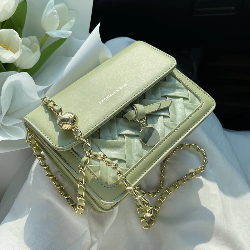 

Elegant Women's Crossbody Bag 2023 Design Sense Metal Hasp Flap Pocket Chain Shoulder Bags Fashion Lady Summer Messenger Pack