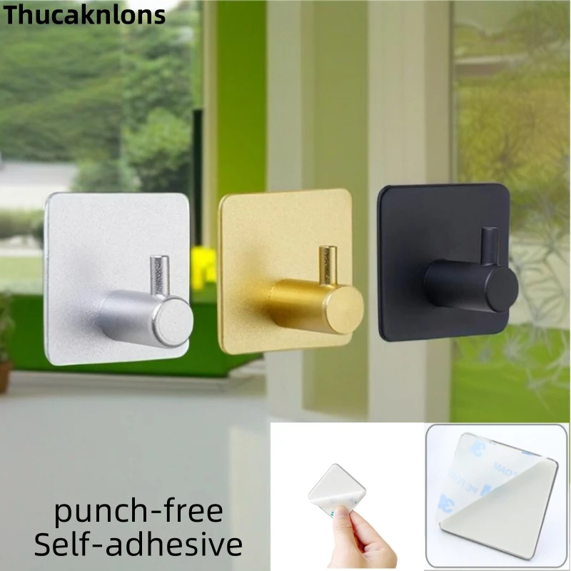 Adhesive Wall Hooks Sticker Towel Key Cloth Coat Rack Door Bathroom Robe Hanger Kitchen Bag Organizer Hook For Hanging Hat