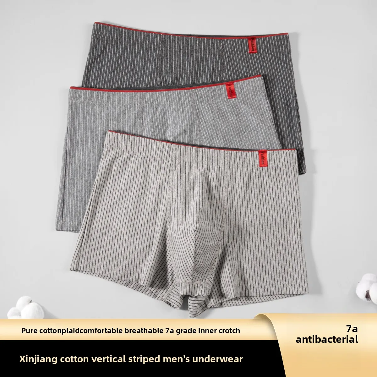 Classic striped pure cotton underwear boys bacteriostatic breathable boxers soft long-staple cotton large size men's underwear w