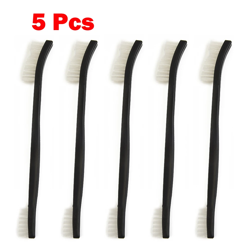 5pcs Steel Wire Brush Double Head Nylon Steel Brass Wire Cleaning Brushes Industrial Metal Rust Polishing Burring Hand Tools