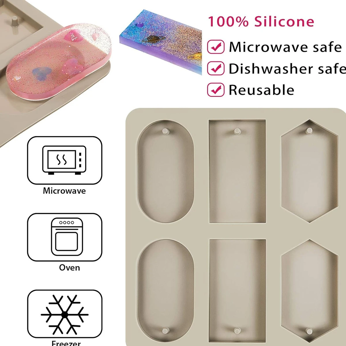 1PC 6 Löcher DIY Sojakerzen Aroma Wachs Tabletten Form Handgemachte Aroma Wachs Tabletten Silikon Form Seife Machen Zubehör – Detail 3