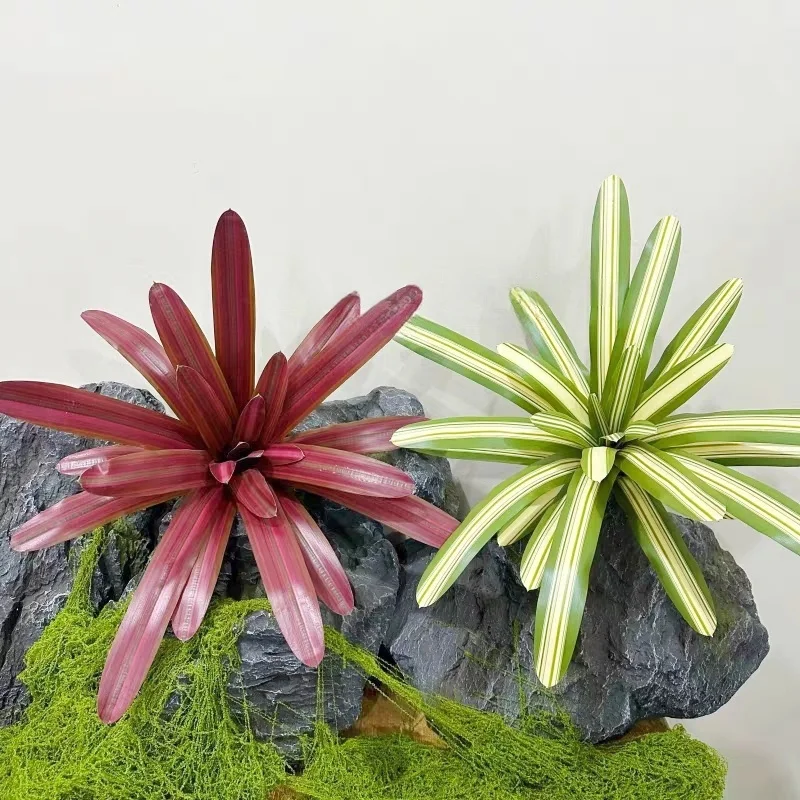 

Искусственный бромиад, горшечное растение, яркая искусственная листва для скандинавских внутренних сцен и реквизита для укладки фотографий