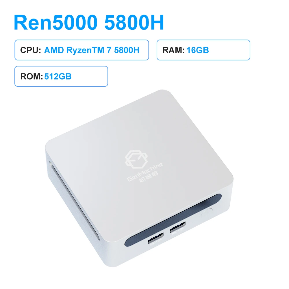 GenMachine AMD Ryzen 7 5800H Windows 11 MINI PC DDR4 16/32GB 256