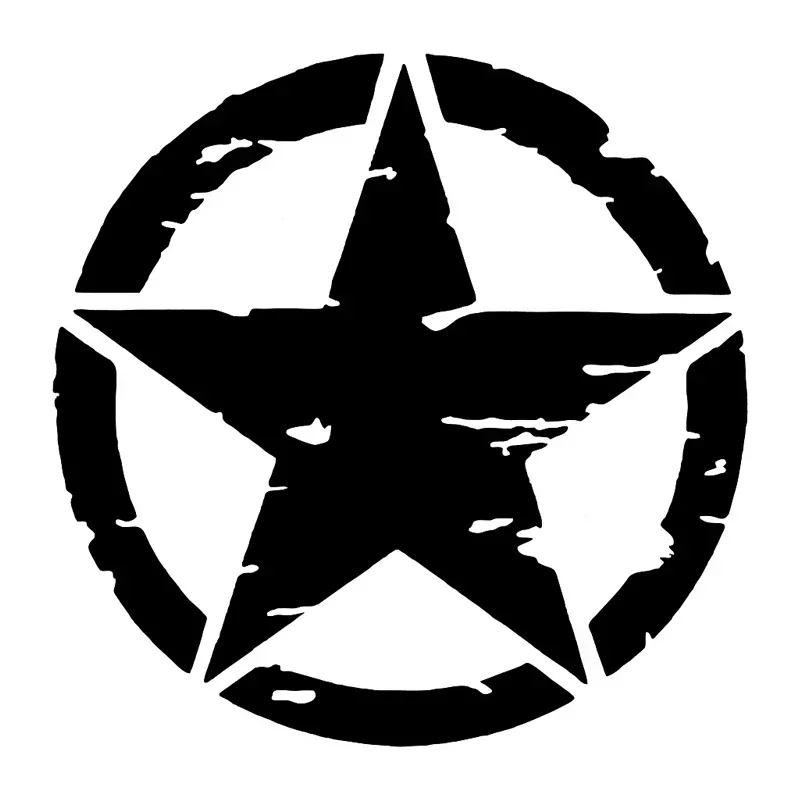 Car Sticker Distressed Star Die-Cut Vinyl Five Stars Decal Waterproof Auto Decors on Car Body Bumper Rear Window