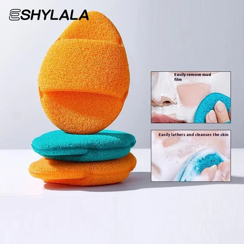 1 pçs esfoliante limpeza puff remoção de cravo máscara de lama rosto lavagem esponja limpador removedor de maquiagem espuma esponja rosto almofadas limpas