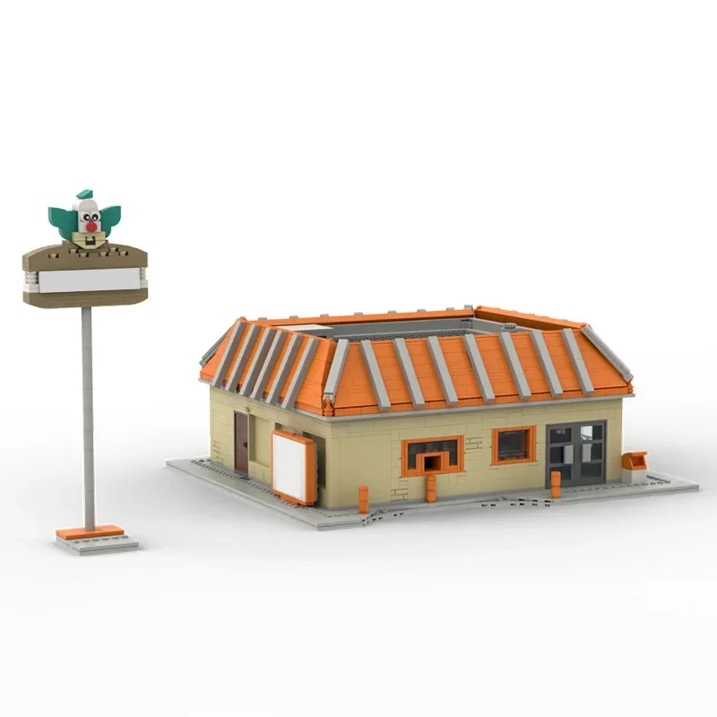 

NEW custom 3071PCS Simpsing Movie MOC Krusty Hamburg restaurant model DIY creative ideas Child Toy Assembly Puzzle birthday Gift