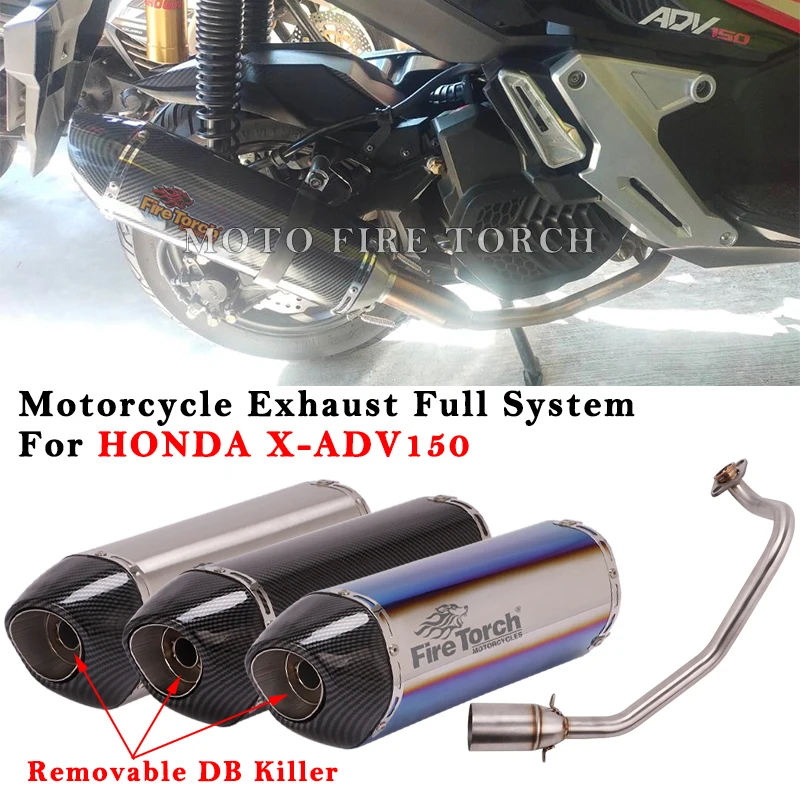 

Slip On For HONDA X-ADV150 ADV150 ADV 150 Motorcycle Exhaust Moto Esape Full System Modified Muffler Front Link Pipe DB Killer