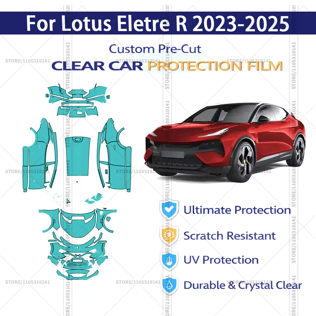 For Lotus Eletre R 2023-2025 Pre-Cut Paint Protection Film PPF Transparent Car Film Professional Automotive PPF Full Vehicle