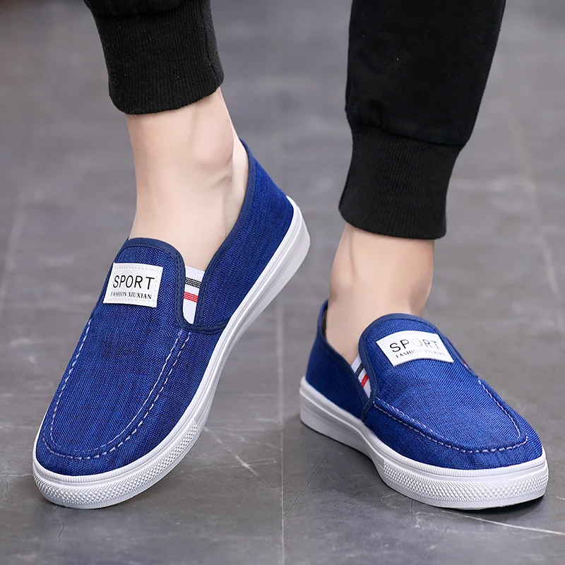 Canvas Shoes for Men Sneakers Spring Flat Lightweight Slip-on Men's Jogging Shoes Low-tops Non-slip Men's Casual Sports Shoes