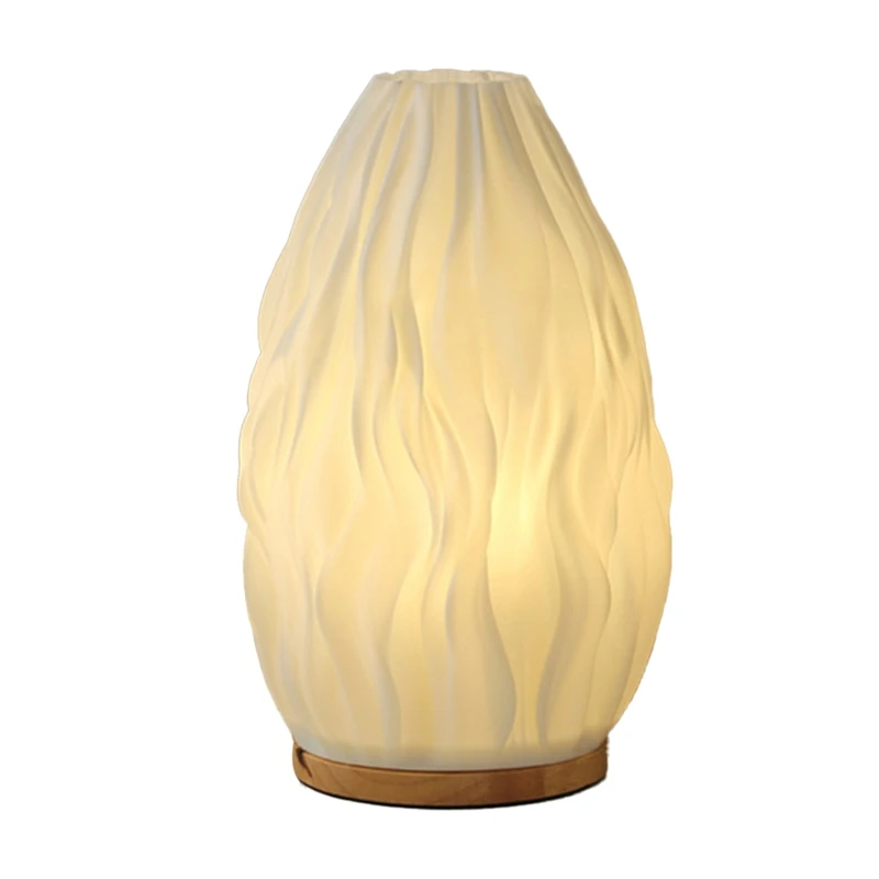 MAKE-Lámpara de mesa pequeña regulable para dormitorio, lámpara de noche pequeña a rayas de estilo Vintage, lámpara de noche