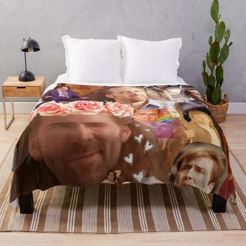 

Nic Cage Collage Throw Blanket Baby Single Blankets