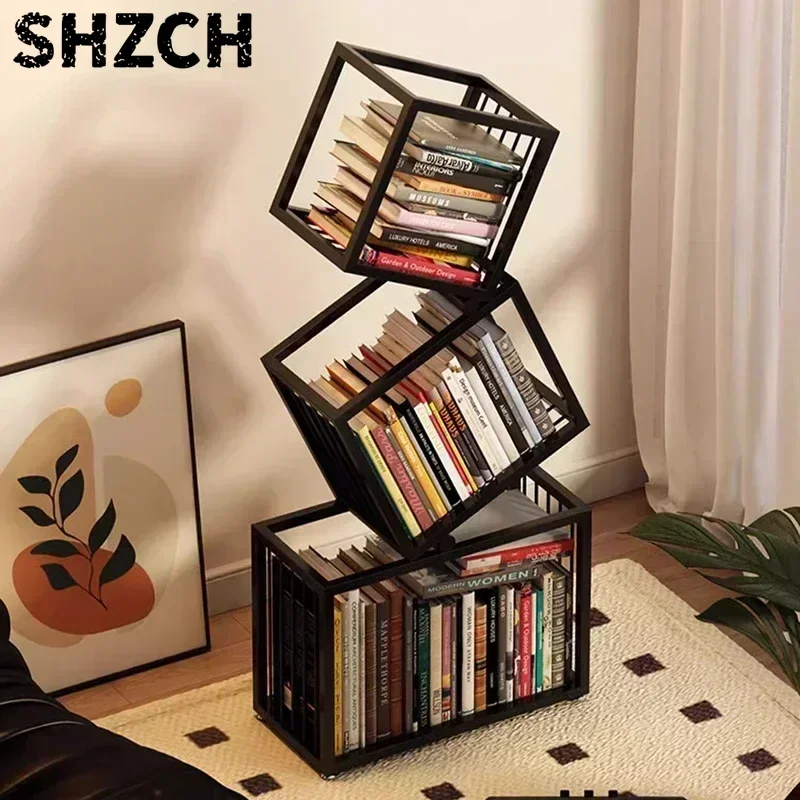 Alien Rotating Bookshelf Living Room Creative Magazine Rack Aesthetic Kid's Picture Book Organizer Estantes Storage Furniture
