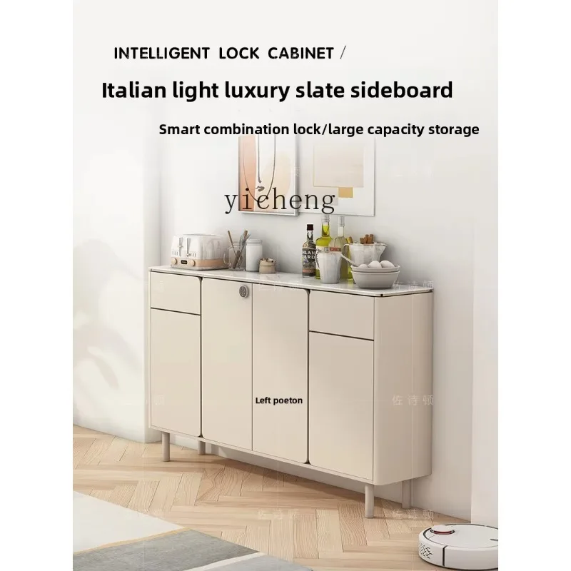 FZ  light luxury rock slab dining side cabinet wine cabinet integrated against the wall secret cabinet tea
