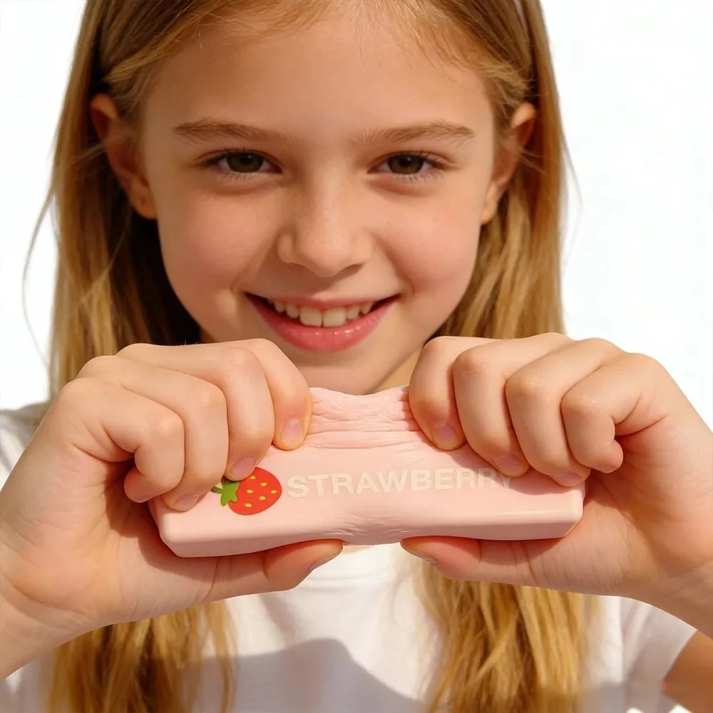 Gift Strawberry Stick Butter Squeeze Hand Relaxation Fidget Squeeze Stress Balls Slow Resilience Soft Squeeze Balls Adults