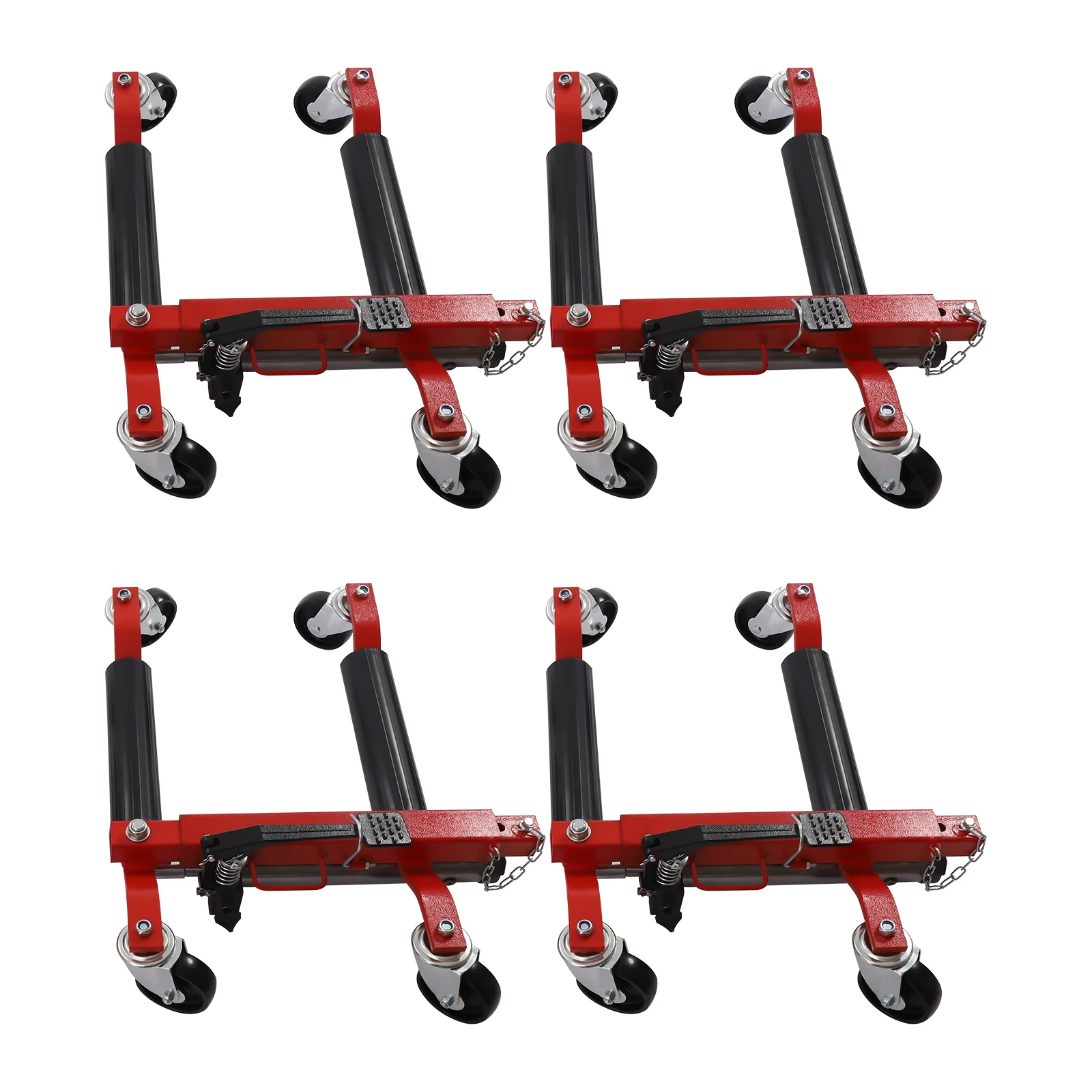 

4*1500lbs Wheel Dolly Car Skates 1500lbs Hydraulic Tire Jack Lift Positioning Tools For Most Cars And Light Vans Anti-Slip