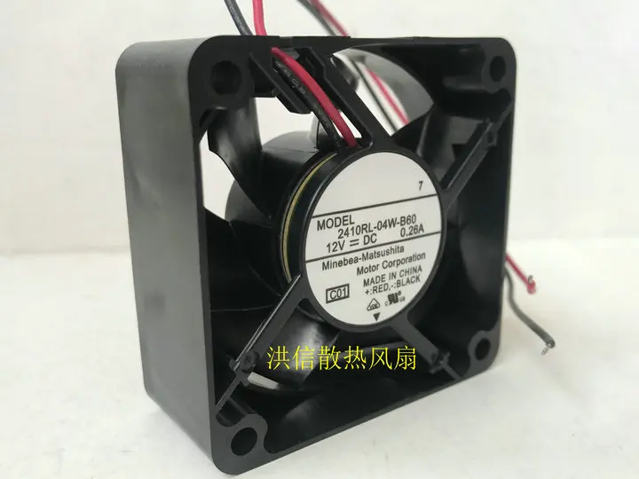 Бесплатная доставка Новый NMB 6025 2410RL-04W-B60 DC12V 0.26A 2-проводной двухшариковый Вентилятор охлаждения