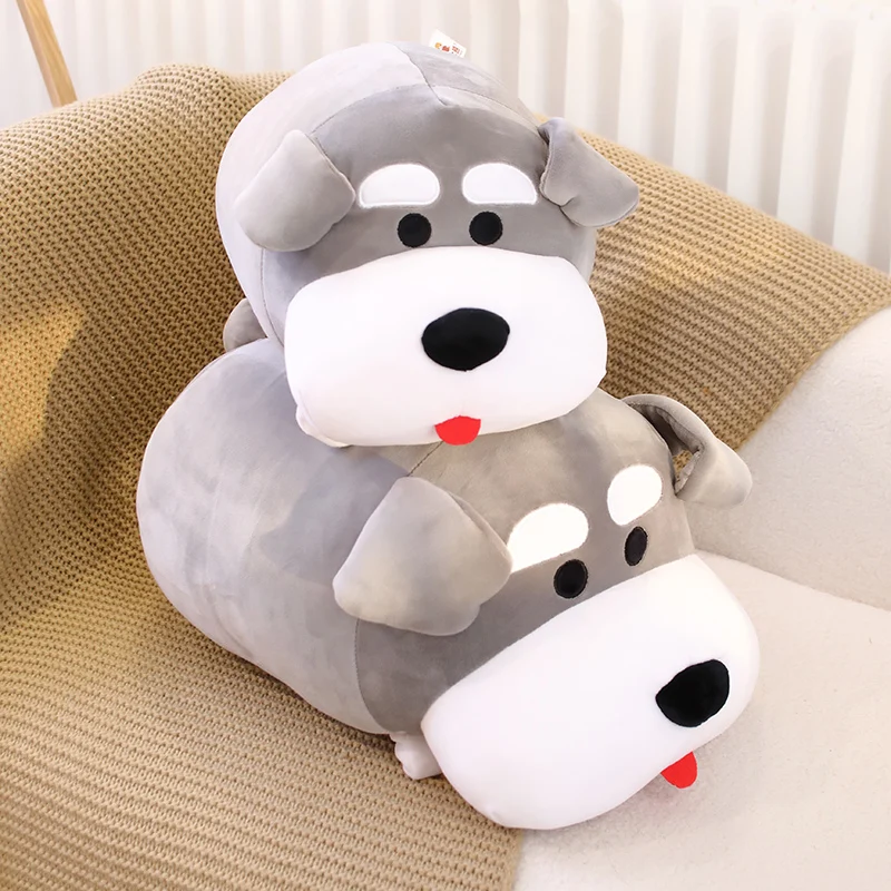 Cartone animato Schnauzer cane peluche cuscino giocattolo simpatici animali di peluche paffuto cucciolo bambola Anime morbido divano cuscino casa