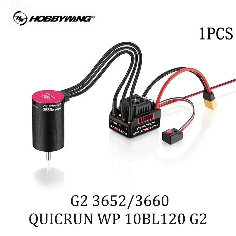 SkyDElHobbywing QuicRun WP 10BL60 G2 Waterproof Brushless ESC and 3652SL G2 3660SL G2 Motor Suitable for 1/10 RC Remote Control