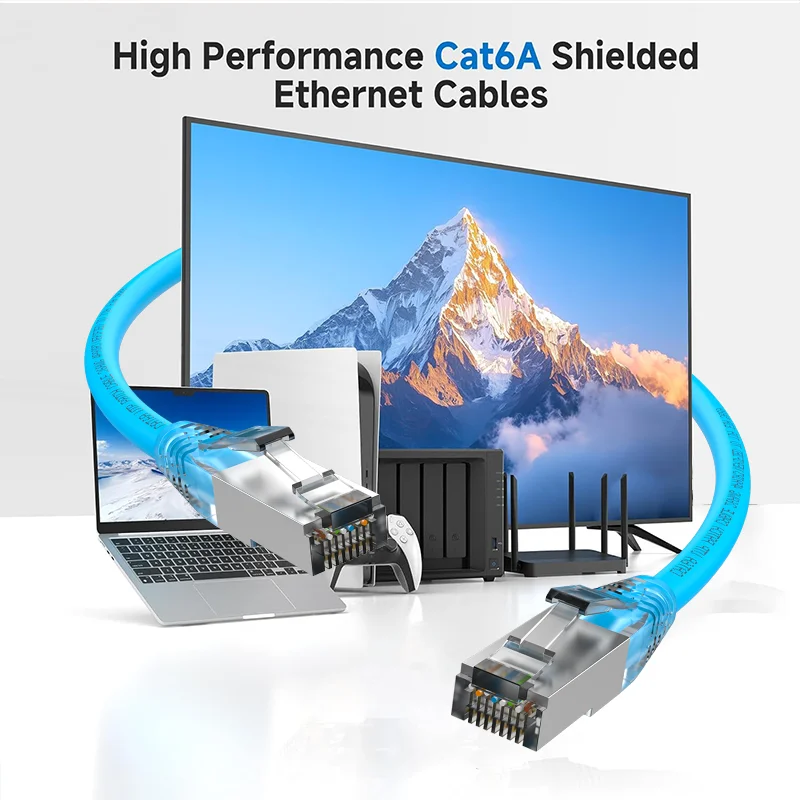 CYANMI Ethernet Cable RJ45 Cat 6A Lan Cable UTP RJ 45 Network Cable for Cat6 Cat6a Compatible Patch Cord for Modem Router Cable