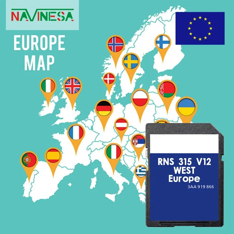 Imagem -06 - Use para Rns 315 V12 Caravelle T5-gp 20102023 Mapa Naving Card 8gb Capa Polônia Holanda Europa Oeste