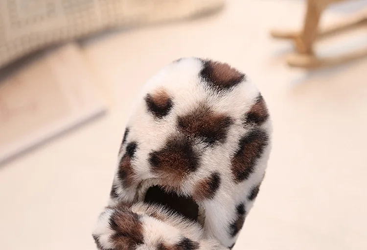 Kinder Warme Flache Freizeitschuhe 2027 Mode Herbst Winter Koreanische Leopardenmuster Plüschschuhe Plüsch Mädchen Baumwollschuhe – Detail 8