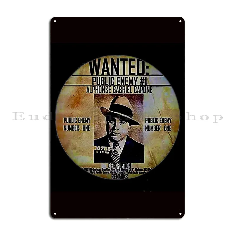 Public Enemy Al Capone Metal Plaque Poster Club Design Customize Living Room Decoration Tin Sign Poster