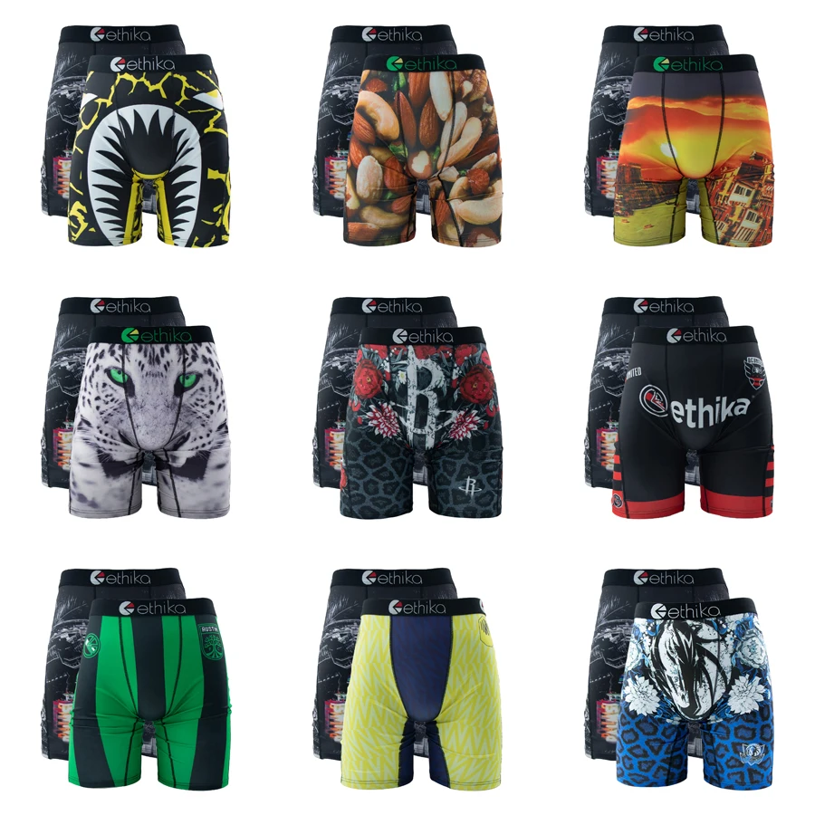 

ETHIKA 2Pcs Men Underwear Mesh Breathable Crotch Mens Panties Lingerie Men Underpants Boxershorts Plus Size Men's Boxers Briefs