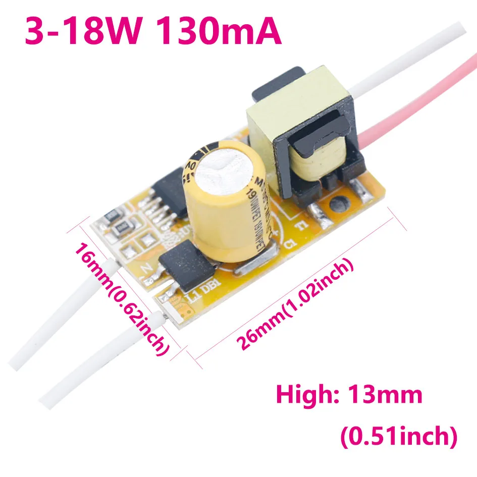 LED Driver 3-18W 115mA and 130mA Power Supply Constant Current DC30-160V Lighting Transformers For Fluorescent Tube T5 T8T 10