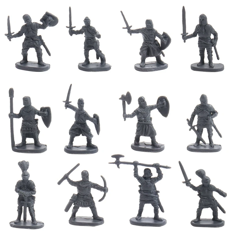 1:72 200/Set Plastic Ancient Soldier Figures Toy Archaic Soldiers Men Swordsman Action Figure DIY War Scene Toys Grey